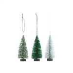 House Doctor juletræ grønne og hvid ornament til ophæng - Fransenhome